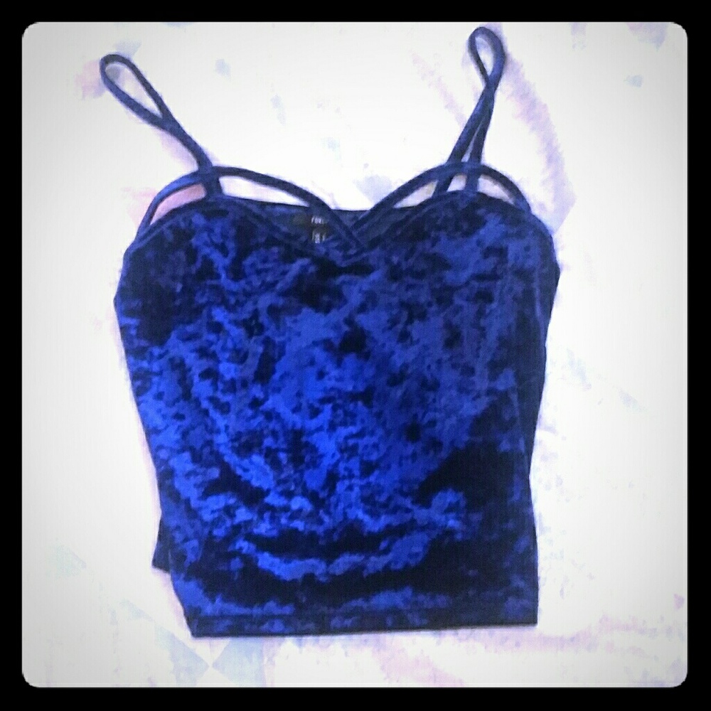 Blue velvet croptop